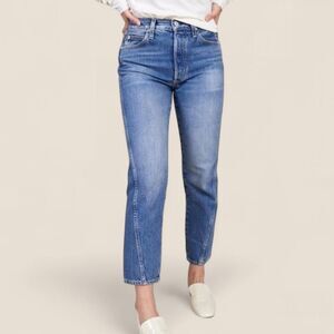 AMO Loverboy Twist-Seam Slim straight leg Jeans | size 27 chic boho